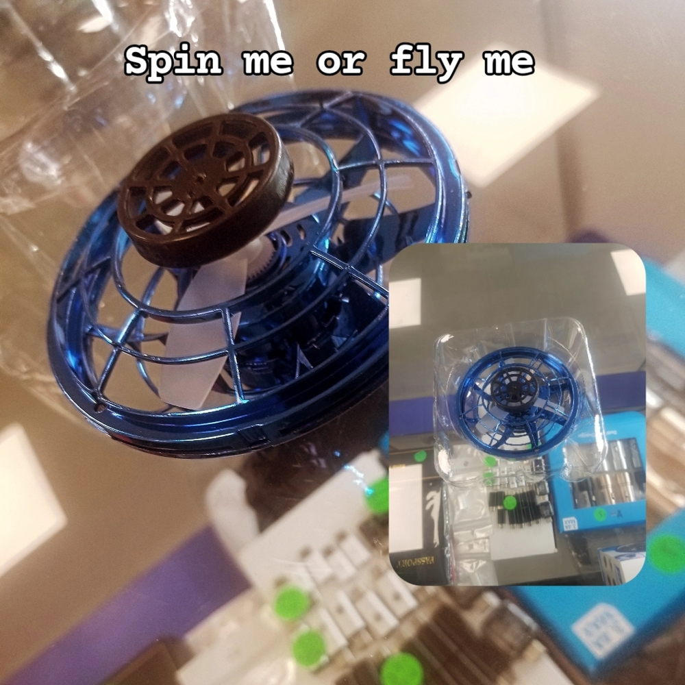 Blue Flying Spinner Toy